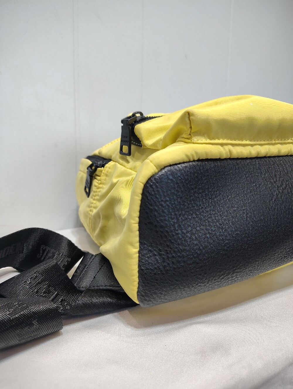 Steve Madden Mini Backpack Neon Pastel Yellow Nylon Sporty Athleisure Travel - Picture 7 of 11
